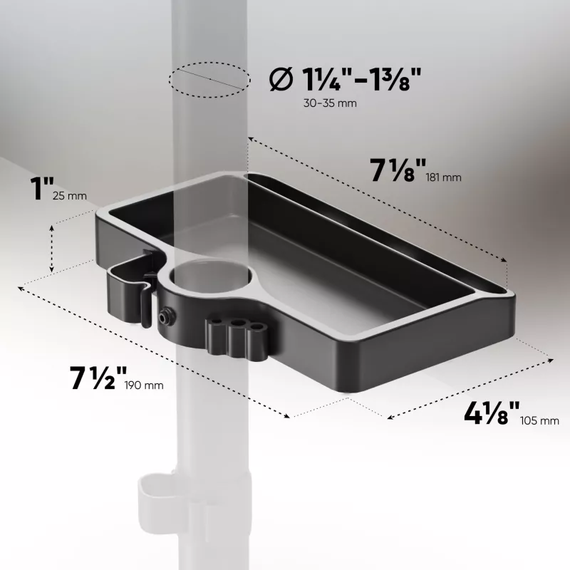 Lentynėlė ONKRON A35, juoda, ABS plastikas, 190×105 mm, 160 g