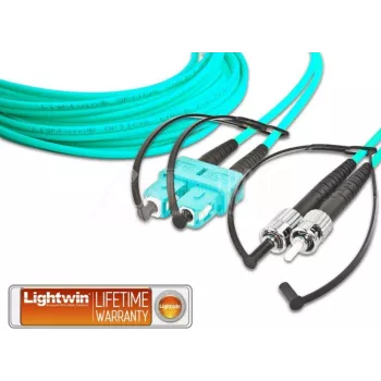Lightwin LDP-50 SC-ST 3.0 OM3 šviesolaidinis kabelis 3 m, vandens spalvos (LDP-50 SC-ST 3.0 OM3)