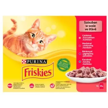 Friskies Mix mėsa - šlapias kačių ėdalas - 12 x 85 g