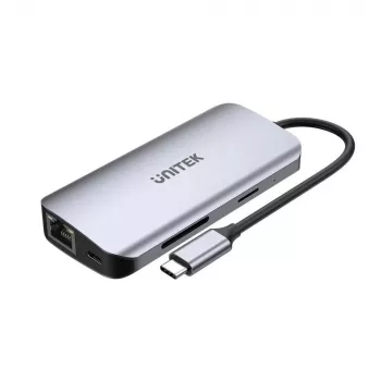 USB-C Hub Unitek D1122A01 su 2x HDMI 4K ir 100W maitinimo tiekimu
