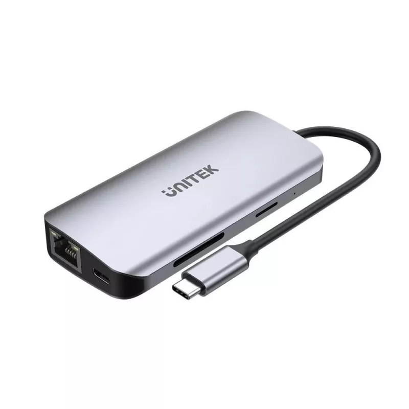 USB-C Hub Unitek D1122A01 su 2x HDMI 4K ir 100W maitinimo tiekimu