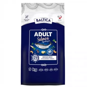BALTICA Excellent Hipoalerginis suaugusiems vidutinių veislių šunims su lašiša - sausas ėdalas - 9 kg