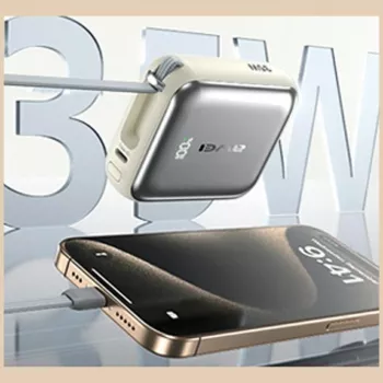 Power bank Awei AS-181 10000mAh 35W su įmontuotu kabeliu