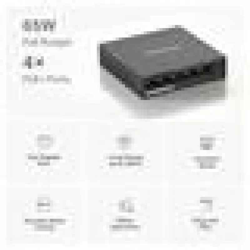 Mercusys 5 prievadų gigabitinis darbalaukio tinklo jungiklis su 4 PoE+ prievadais