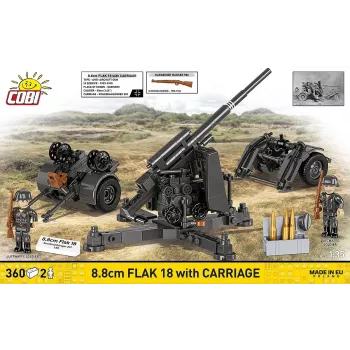 Konstruktorius Cobi Kaladėlės 8,8 cm Flak su Priekaba – 360 dalių