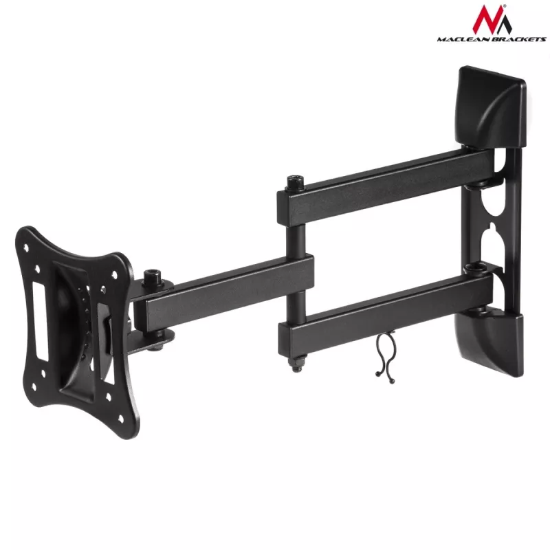 Sieninis TV/monitoriaus laikiklis MACLEAN MC-719, iki 68,6 cm (27 colių), 15 kg, VESA 100x100, juodas