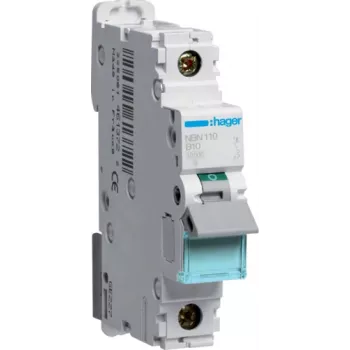 Automatinis jungiklis Hager NBN110 10A B charakteristika 1 modulis