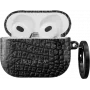 Dėklas BURGA SV_02A3_AIRPODS3_SP, skirtas AirPods 3, juodos gyvatės odos rašto