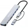 QOLTEC USB-C centras 4x USB + SD/TF kortelių skaitytuvas modelis 53794