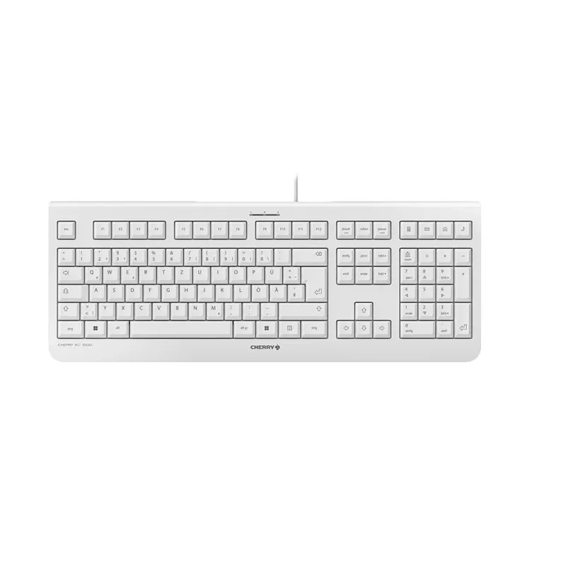 CHERRY KC 1000 klaviatūra biurui USB QWERTZ vokiška pilka