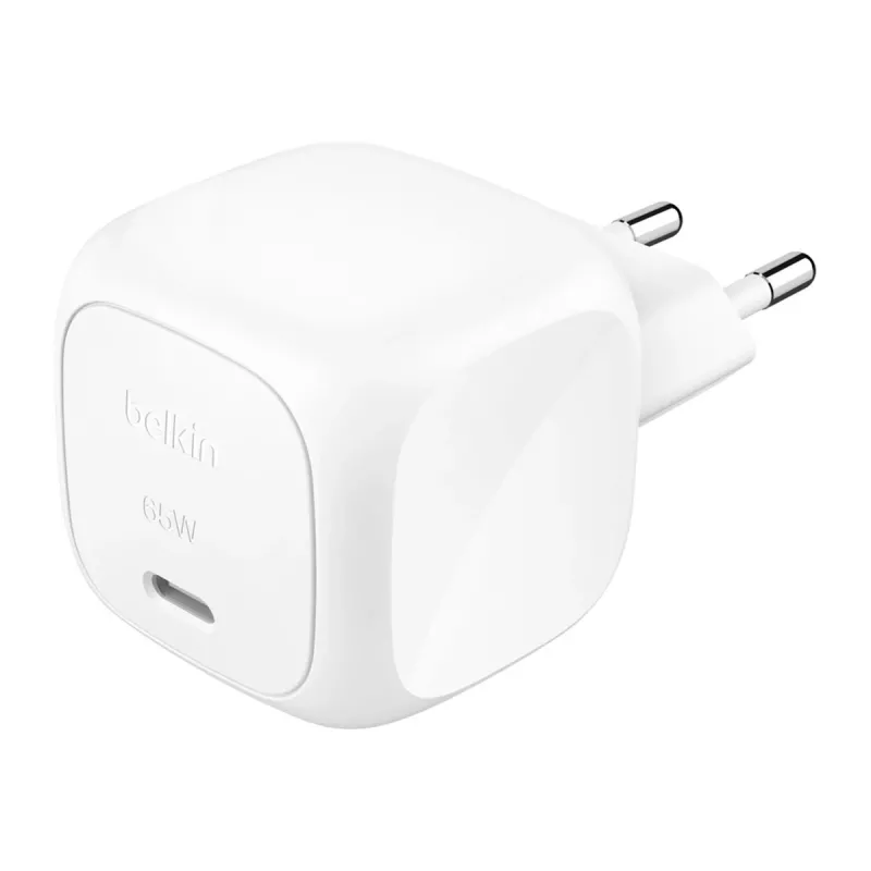 Belkin BoostCharge 65 W AC greitasis įkroviklis nešiojamiesiems kompiuteriams, žaidimų konsolėms, išmaniesiems telefonams, planšetėms, baltas, vidaus naudojimui WCA011KQWH