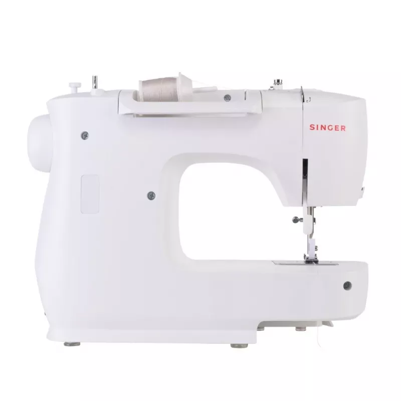 SINGER mechaninė siuvimo mašina M2505 – 10 siūlių, automatinė sagos skylutė, laisva rankovė, balta