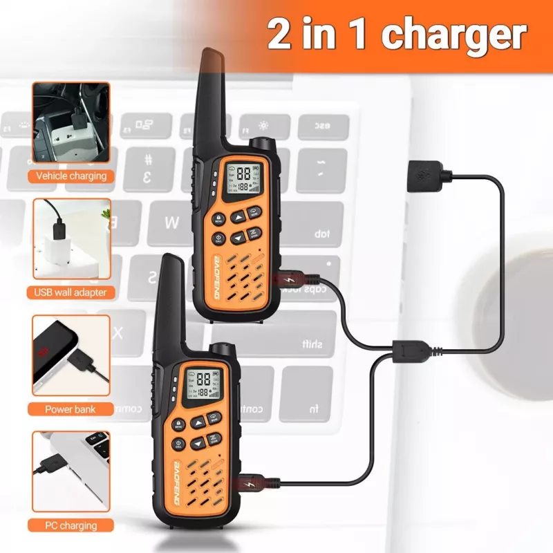 Ryvokliai Baofeng BF-T25E Oranžiniai, 2 vnt.
