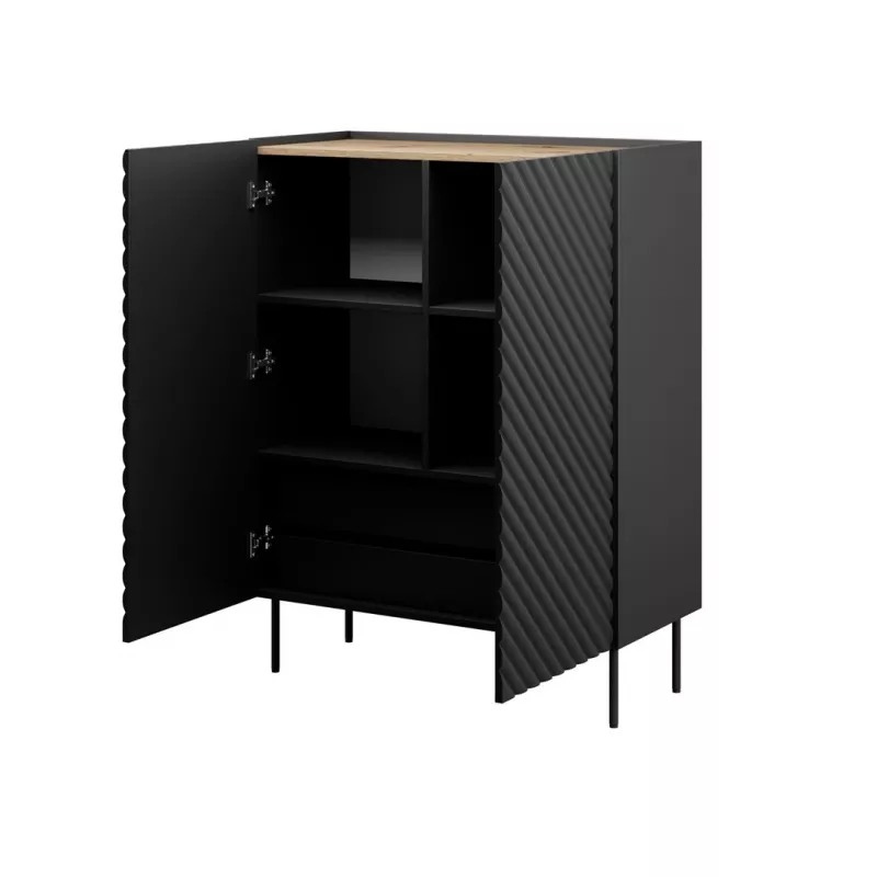 Knygų lentyna cama meble ONDA 2D2SZ 98×45×127 cm juoda