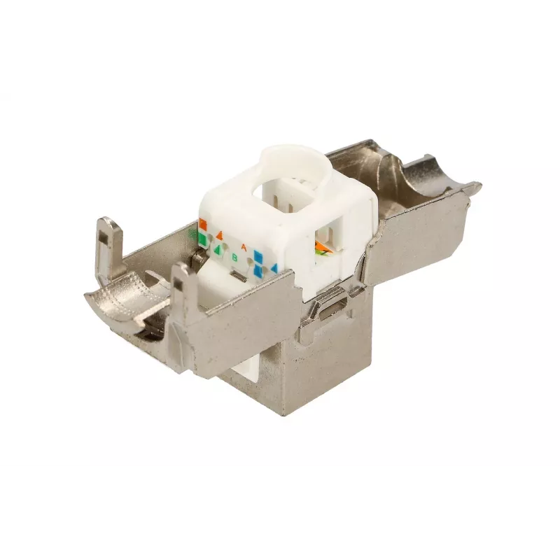 Extralink Keystone CAT6A STP RJ45 kampuotas metalinis kištukinis lizdas, vieno prievado