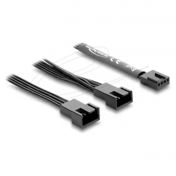 Vidinis maitinimo kabelis DELOCK 84543 – 4 kontaktų PWM į du 4 kontaktų PWM, 0,5 m