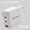 QOLTEC 100W GaN USB-C Dual PD 5–20V 1.5–5A, 2×USB-C Įkroviklis
