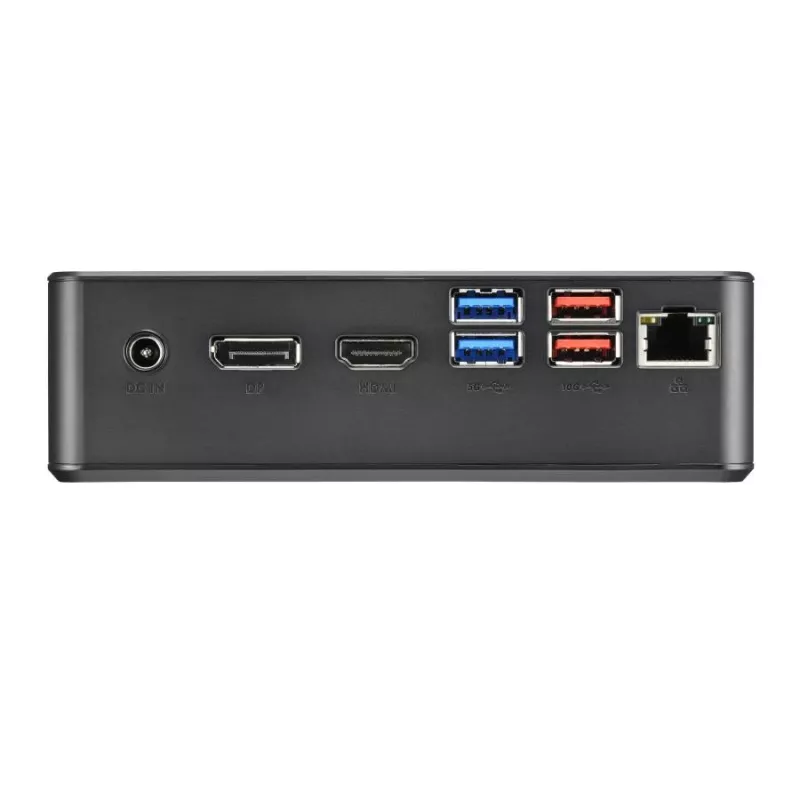 Shuttle XPC Nano PC NC40U, Intel Celeron 7305U, 1x HDMI, 1x DP, 1x USB-C/DP, 6x USB3.2, 1x 2,5 colio vieta, 2x M.2, 1x LAN, RAID, 24/7 nuolatinis darbas, su VESA ir stovu