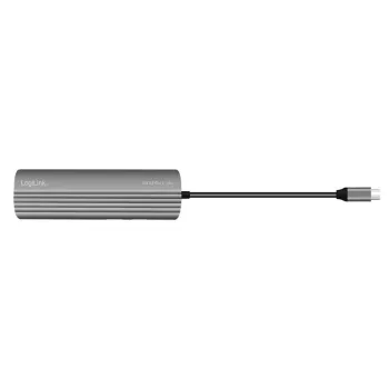 LogiLink USB 3.2 Gen2 4+1 prievadų USB-A/USB-C šakotuvas su 100W PD, aliuminis