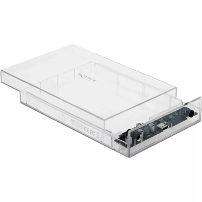 Išorinis HDD/SSD dėklas DeLOCK 42623 skaidrus 2.5/3.5 colio