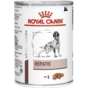 Šlapias veterinarinis ėdalas šunims Royal Canin Hepatic Adult 420 g skardinė — kepenų palaikymui, paukštienos skonis, 6,5% baltymų, 4% riebalų