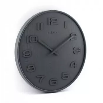 NeXtime 3096GS - Sieninis laikrodis - kvarcinis - apvalus - pilkas - medinis - suaugusiems