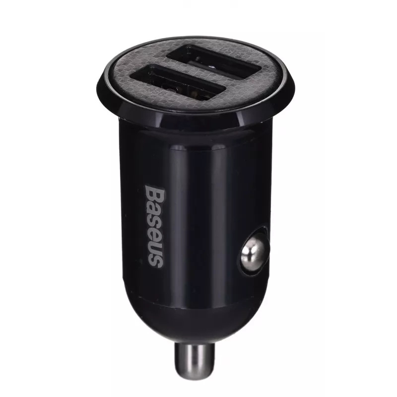Automobilinis įkroviklis Baseus Gain Pro Universal Black — 2× USB 2.0, 2.4 A vienam prievadui, įėjimas 12–24 V, 5 V išėjimas