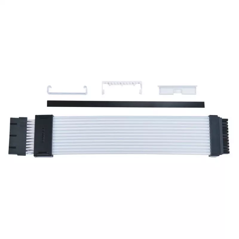 Lian Li Strimer Wireless 24 kontaktų juodas permatomas silikoninis ilginamasis kabelis 0,26 m