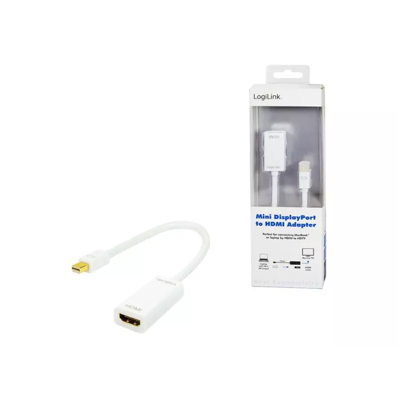 LOGILINK Mini DisplayPort į HDMI Type A adapteris CV0036A, 0,1 m, pilka