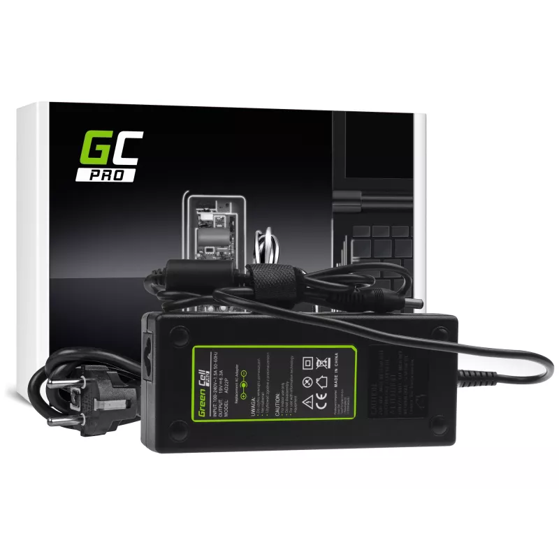 Maitinimo adapteris / inverteris Green Cell AD22P 120 W 19 V 6,3 A, skirtas ASUS nešiojamiesiems kompiuteriams, vidaus naudojimui, juoda