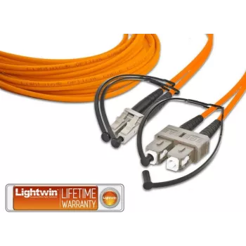 Lightwin šviesolaidinis LWL jungiamasis kabelis [1x LC kištukas - 1x SC kištukas] 50/125 µm daugiamodis OM2 1,00 m Lightwin (LDP-50 LC-SC 1.0)