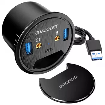 USB šakotuvas GRAUGEAR G-THUB-AU-60 USB 3.2 Gen 1 Type-A juodas
