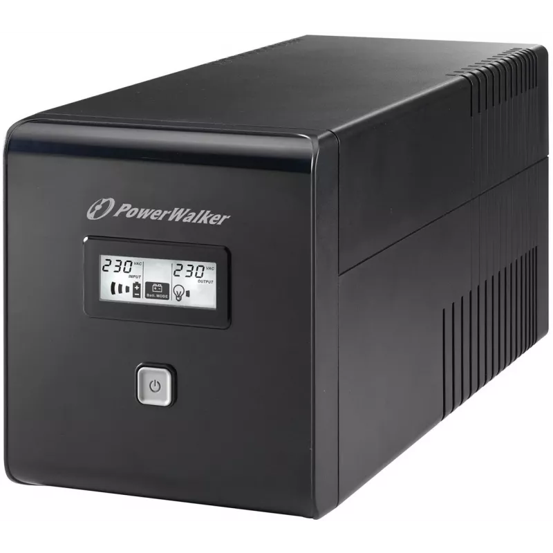 PowerWalker VI 1000 LCD UPS šaltinis Line-Interactive, 1000 VA / 600 W, 4 išvestys (2x Schuko, 2x IEC C13), USB