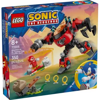 LEGO konstruktorius Sonic the Hedgehog 77005 Knuckles vs Dr Eggman Egg Crusher Mech, 350 dalių, nuo 8 metų