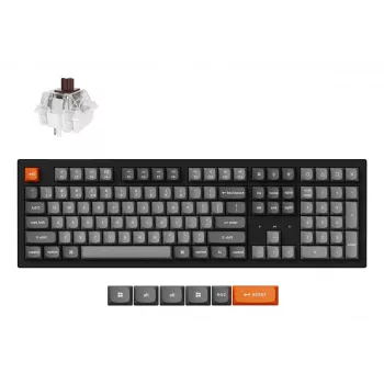 Mechaninė pilno dydžio klaviatūra Keychron K10 Max QMK — USB + RF belaidis + Bluetooth, 108 klavišų, RGB, juoda