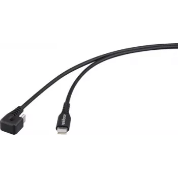 Renkforce USB laidas USB 2.0 USB-C kištukas juodas 180° spiralinis (RF-6721078)
