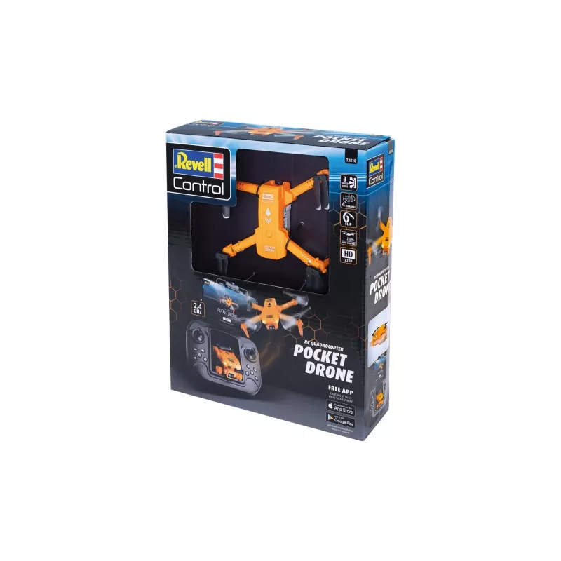 RC kvadrokopteris REVELL Pocket Drone 23810 – 2,4 GHz, 4 kanalų nuotolinis valdymas