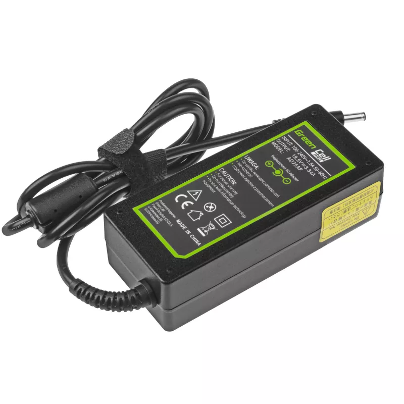 Maitinimo adapteris Green Cell AD75AP 65W 19,5V 3,34A, skirtas Dell nešiojamiesiems kompiuteriams, vidaus naudojimui, juodas