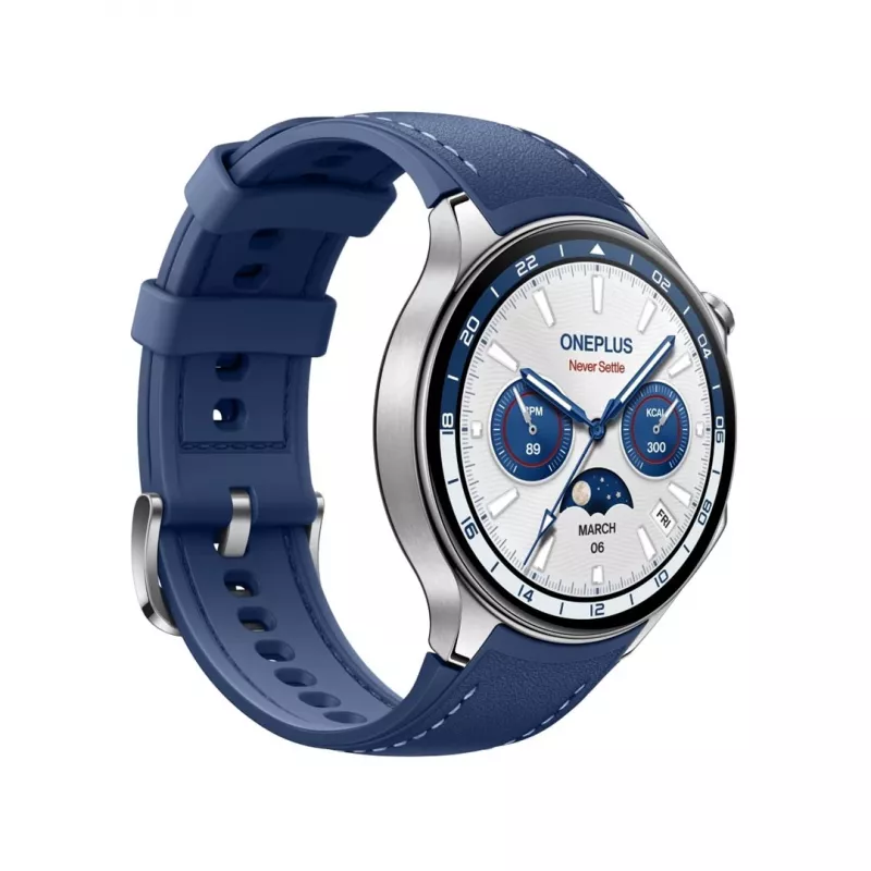 Išmanusis laikrodis ONEPLUS OnePlus Watch 2 47 mm, 1,43 colio AMOLED, 466×466, 32 GB, Wi‑Fi, GPS, mėlynas korpusas