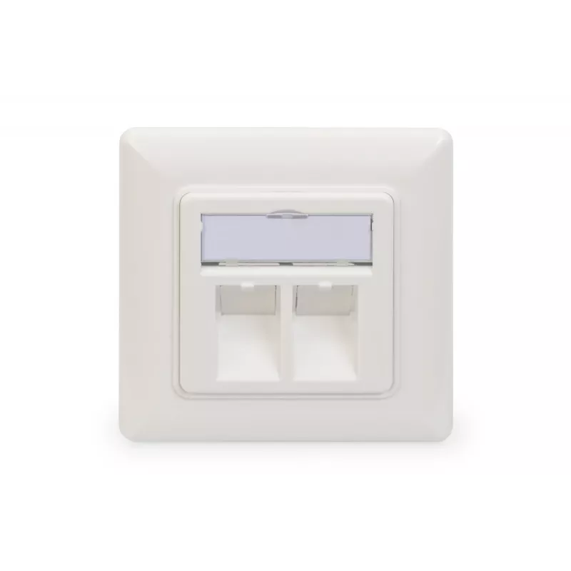 Digitus sieninė plokštė Keystone moduliams, vokiškas tipas, tarpinė plokštelė 50x50 mm, rėmelis 80x80 mm | DN-93801-1