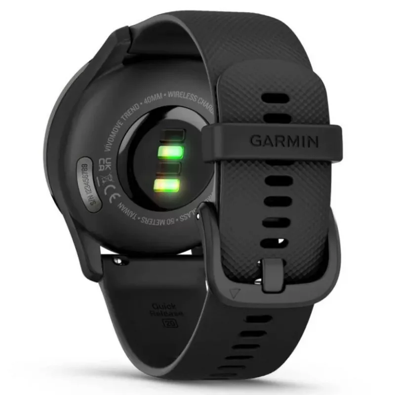 Garmin vivomove Trend 40 mm hibridinis laikrodis su LCD jutikliniu ekranu 254 x 346 pikseliai, juodas, GPS