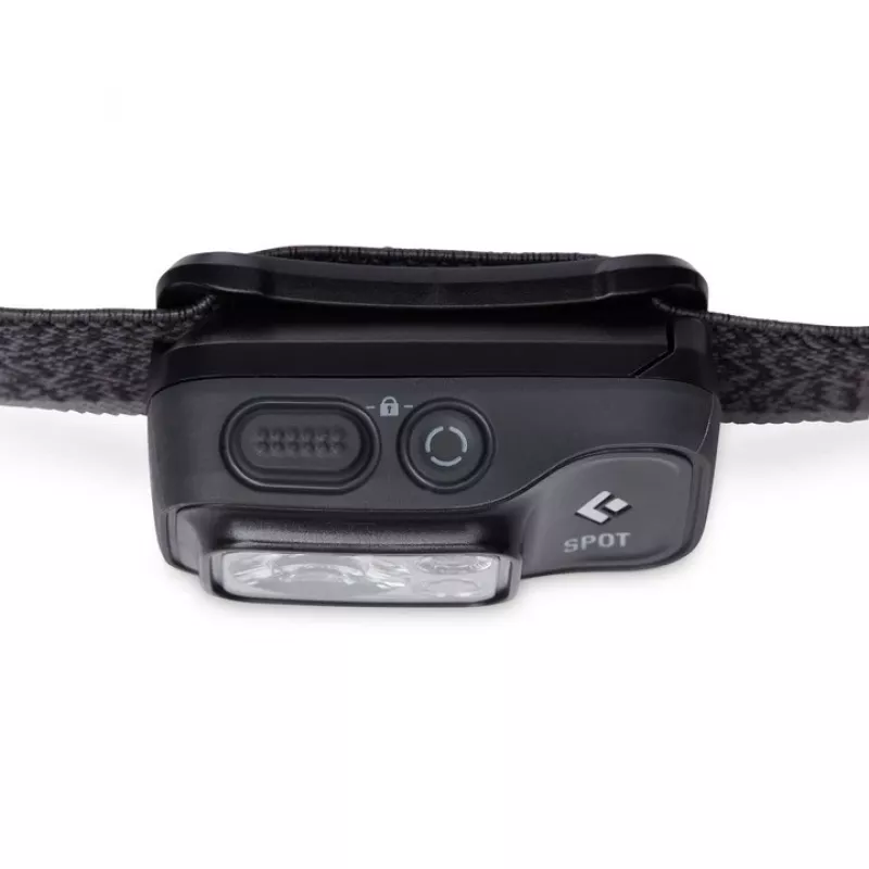 Kaktinė lemputė Black Diamond Spot 400 — 400 lm, LED, IPX8 vandeniui atspari, AAA baterijos, spindulys 12–100 m, juoda