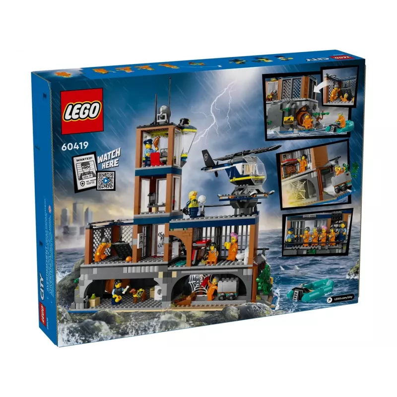 LEGO City Policijos nuovada Kalėjimo sala 60419 – 980 dalių, 7 minifigūrėlės, 370×400×160 mm