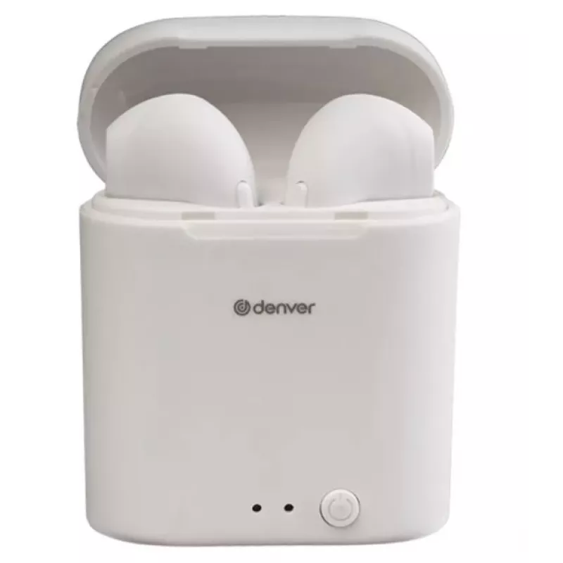 Belaidės ausinės Denver TWE-46WHITE