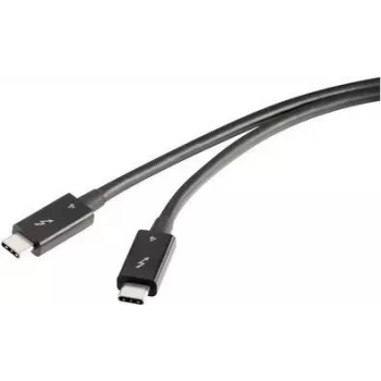 Renkforce Thunderbolt™ 4 laidas, USB-C® kištukas – USB-C® kištukas, 0,80 m, juodas, dvigubai ekranuotas RF-5235980