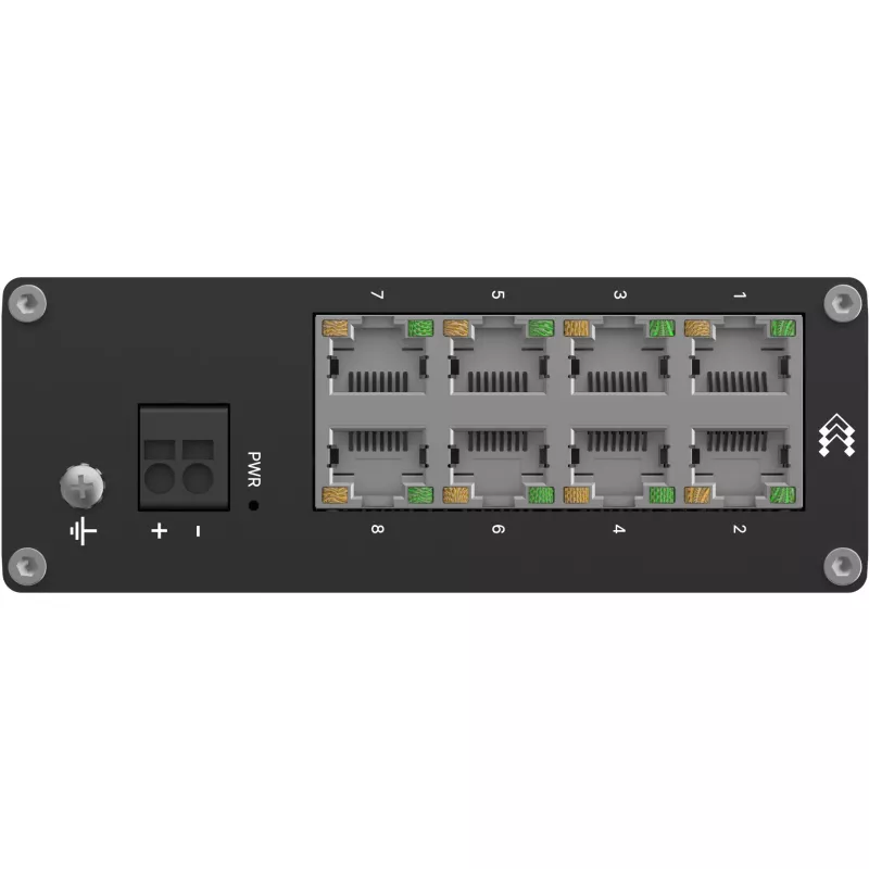 Teltonika TSW030 – Nekonfigūruojamas 8 pramoninis Ethernet komutatorius