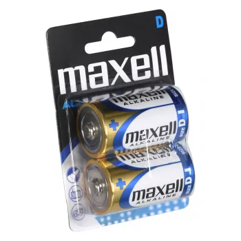 Šarminė baterija MAXELL D 1,5 V (cilindrinė) — 2 vnt., lizdinė pakuotė