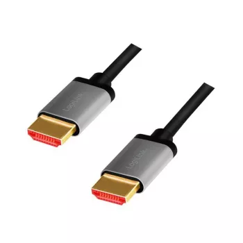 LogiLink - Ultra High Speed - HDMI-Kabel mit Ethernet - HDMI männlich zu HDMI männlich - 1 m - Dreifachisolierung - Grau, Schwarz - unterstützt 8K 60 