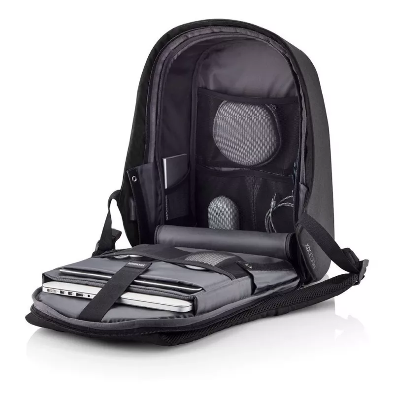 Kuprinė XDDESIGN Bobby Hero Small, apsaugota nuo vagysčių, 11,5 L, planšetei iki 12,9 colio, PET/polistirolas, juoda