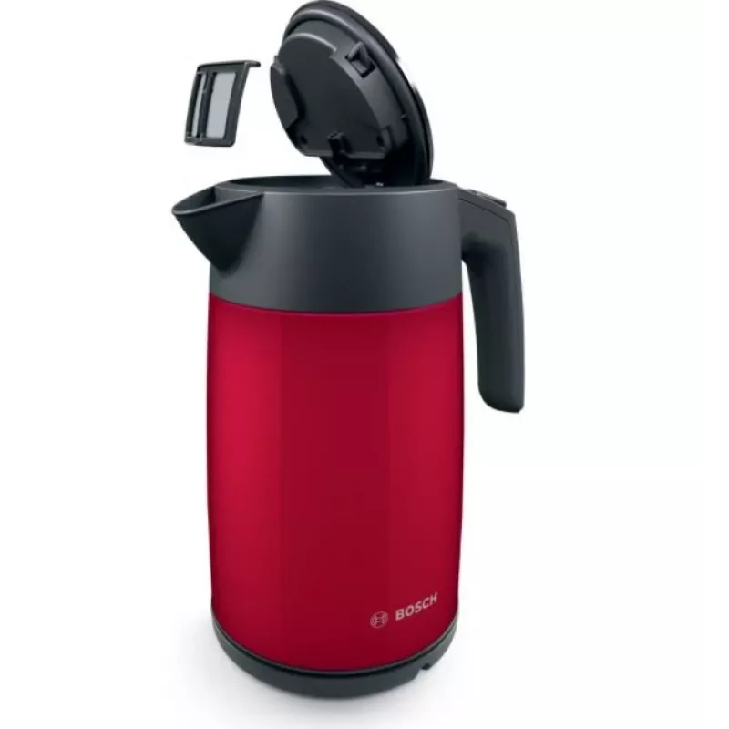Elektrinis virdulys Bosch TWK7L464 – 1,7 l, 2400 W, raudonas, plastikinis korpusas